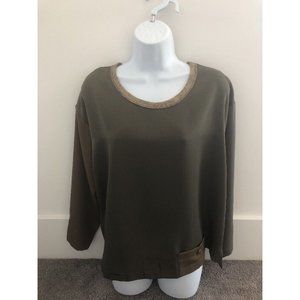 Donna Jessica Women's Oversized  Khaki/Green Shirt Top. NWT   DJ10